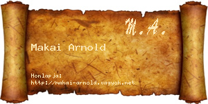 Makai Arnold névjegykártya